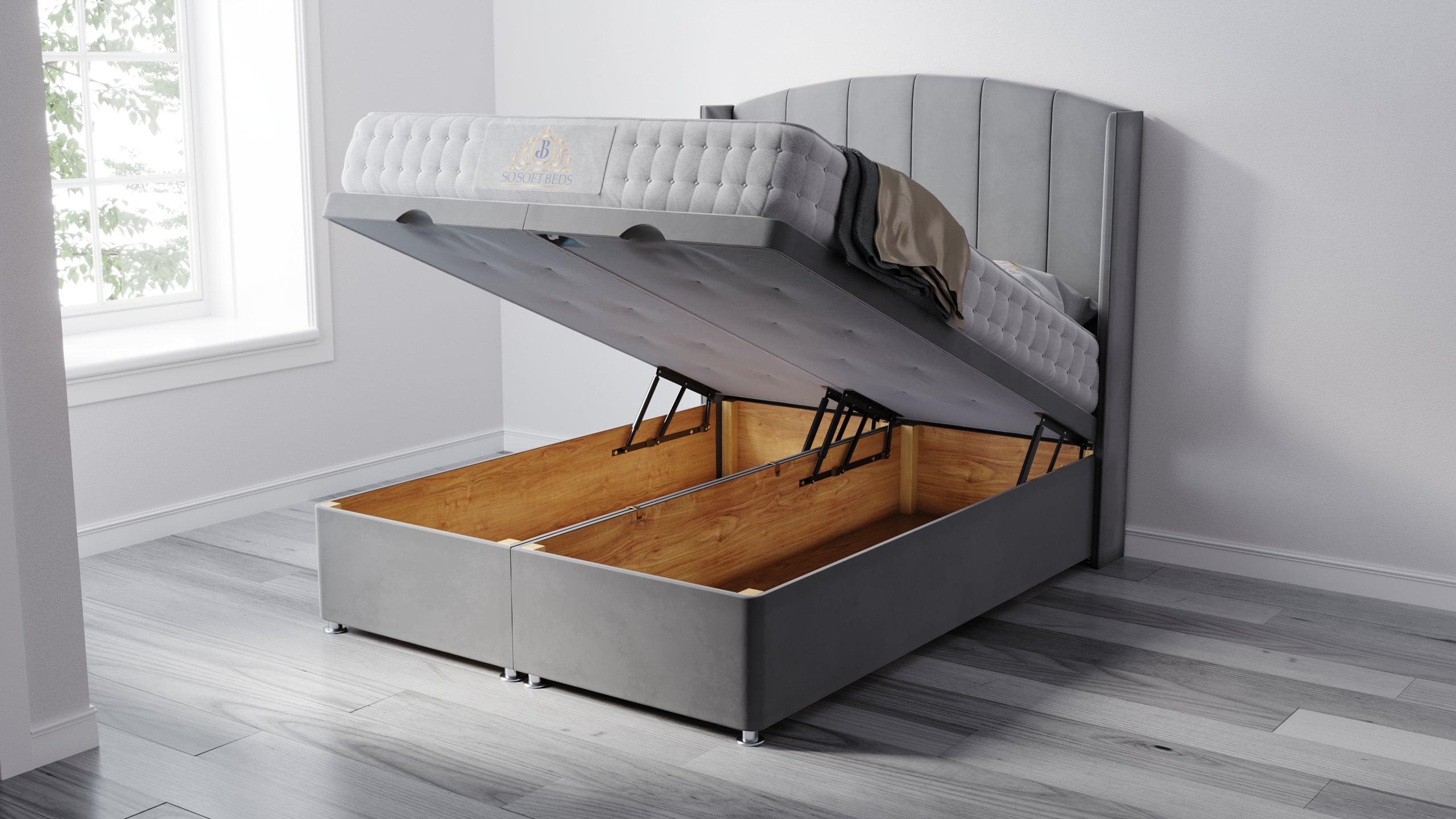 Deacon Wingback Ottoman Bed