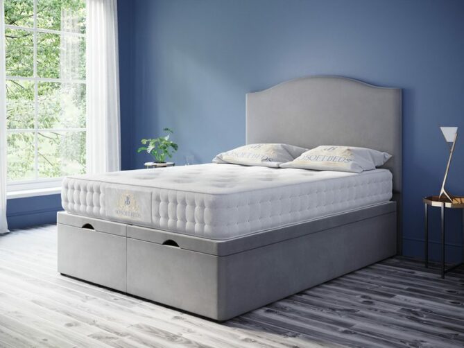 Majestic Ottoman Bed Art Deco Headboard With Optional Mattress - Ottoman Beds 