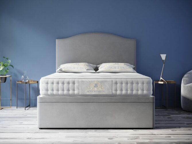 Majestic Ottoman Bed Art Deco Headboard With Optional Mattress
