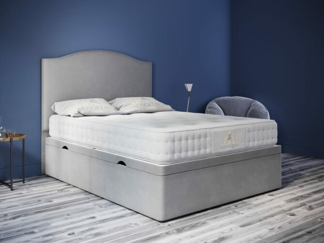 Majestic Ottoman Bed Art Deco Headboard With Optional Mattress - Ottoman Beds 