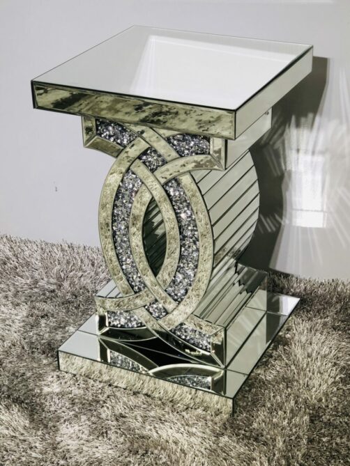 Crushed Mirror Design Bed Side Table
