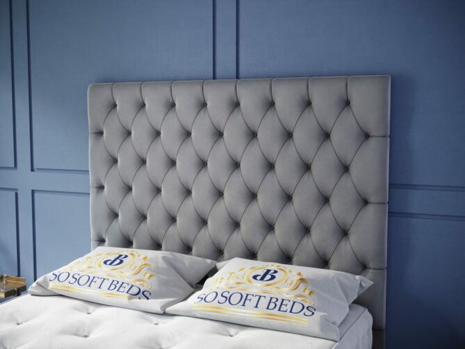 Ottoman Storage Bed Tall Wide Chesterfield Headboard