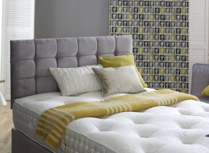 Divan Base Crush Velvet Fabrics With Memory Foam Sprung Mattress - Ottoman Beds 
