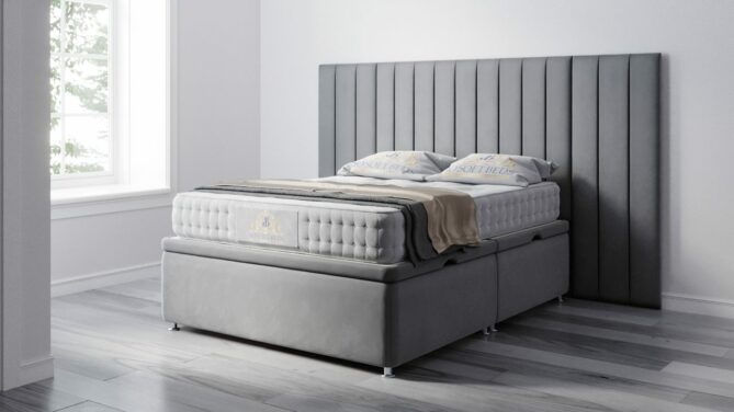 Ottoman Divan Storage Bed Elegant Wide Headboard Design