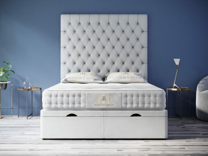 Ottoman Storage Bed Tall Wide Chesterfield Headboard - Ottoman Beds 