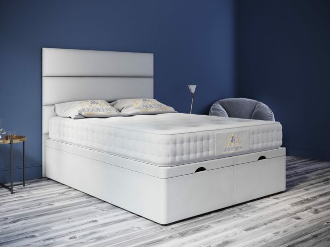 York Ottoman Bed Panel Headboard With Optional Mattress