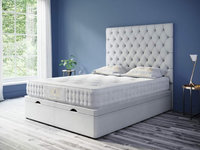 Ottoman Storage Bed Tall Wide Chesterfield Headboard - Ottoman Beds 