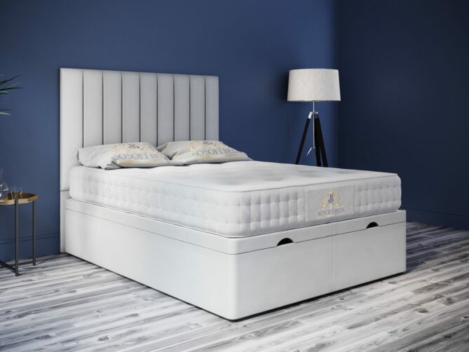 Ottoman Divan Storage Bed Elegant Wide Headboard Design