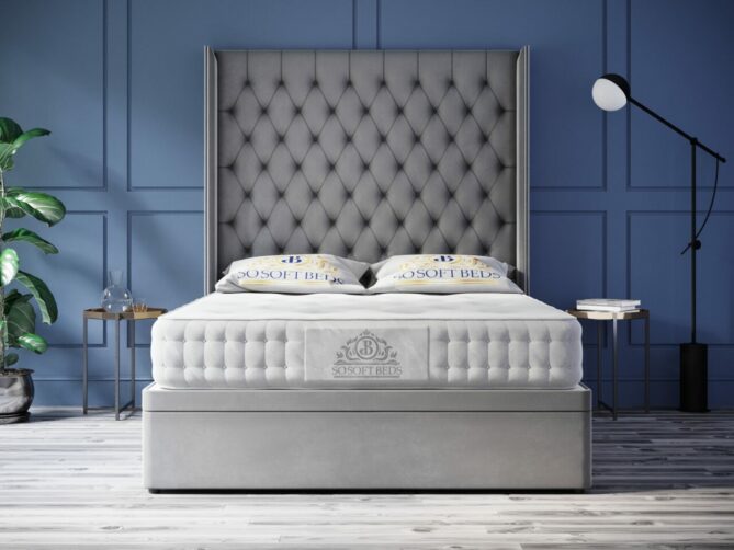Ottoman Storage Bed 60" Wingback Chester