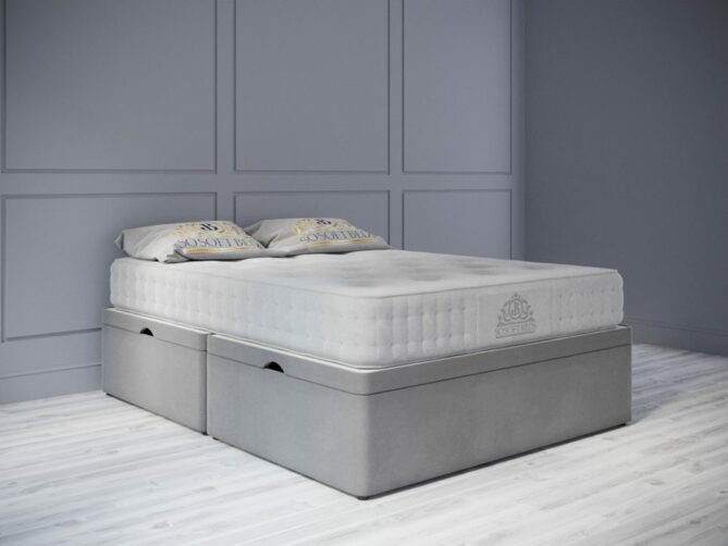 Ottoman Storage Bed 60" Wingback Chester