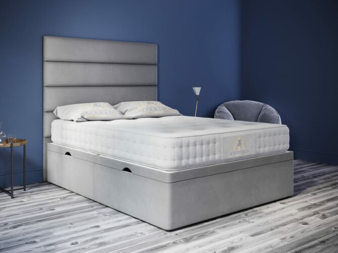 York Ottoman Bed Panel Headboard With Optional Mattress