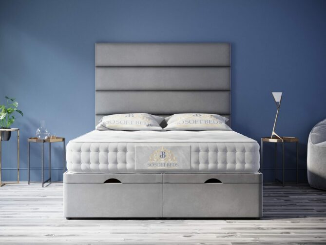 York Ottoman Bed Panel Headboard With Optional Mattress - Ottoman Beds 