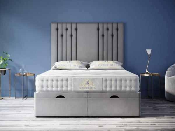 Giovani Ottoman Bed Panel Headboard With Optional Mattress