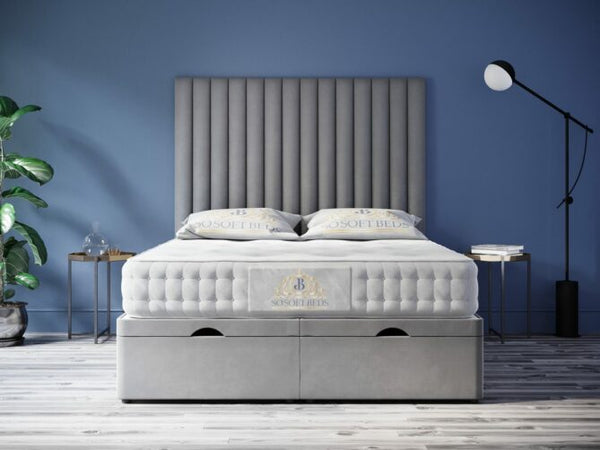 Soneros Ottoman Bed Panel Headboard With Optional Mattress - Ottoman Beds 