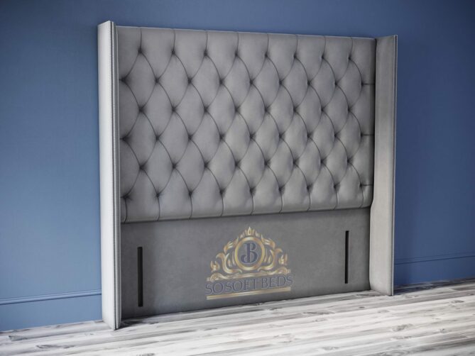 Queen Anne Bed 54" Wingback Chester Chained