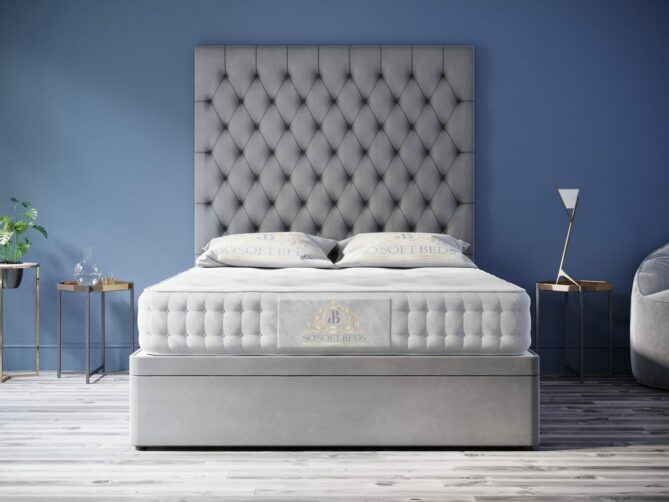 Ottoman Storage Bed Tall Wide Chesterfield Headboard - Ottoman Beds 