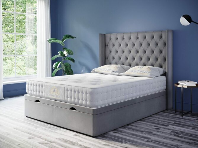 Queen Anne With Tall Floor Standing Wingback Headboard