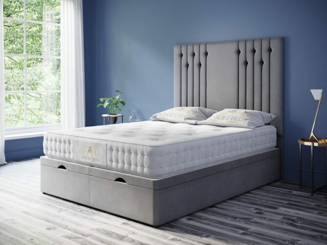 Giovani Ottoman Bed Panel Headboard With Optional Mattress