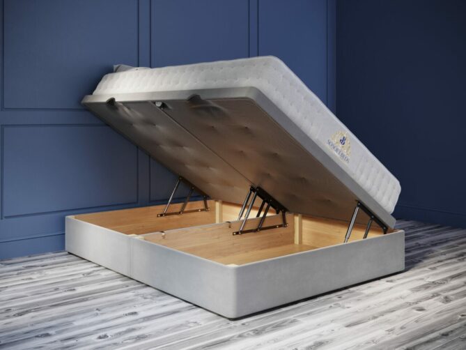 Standard Depth Divan Side Lift Divan Storage Bed Open Position