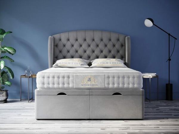 Safina Wingback Chesterfield Ottoman Bed - Ottoman Beds 
