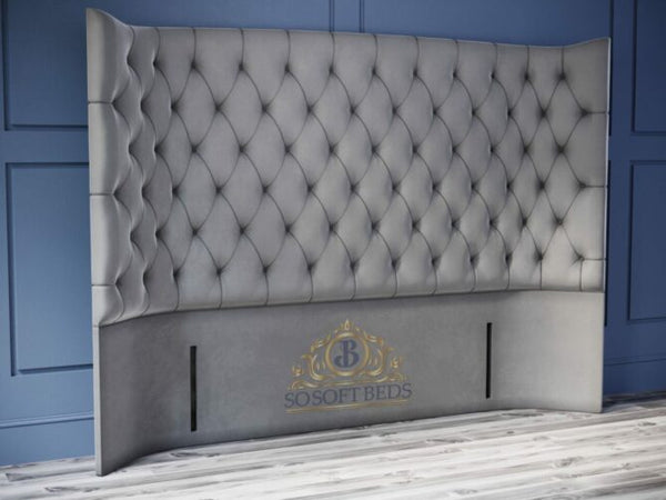 Tall Vegas Wingback Floorstanding Headboard - Ottoman Beds 
