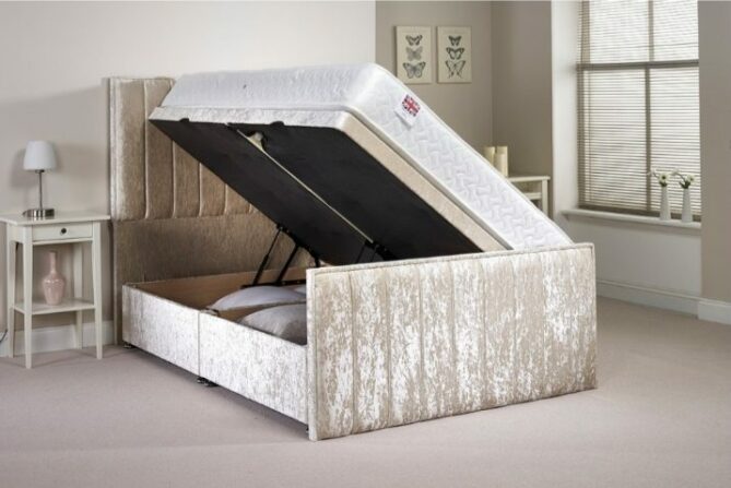 Elegant Ottoman Bed FSB Panel Headboard With Optional Mattress - Ottoman Beds 