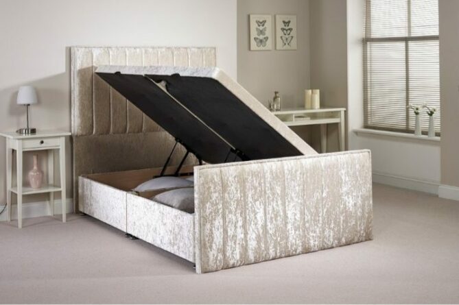 Elegant Ottoman Bed FSB Panel Headboard With Optional Mattress
