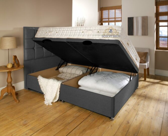 Side Opening Ottoman Bed Optional Mattress - Ottoman Beds 