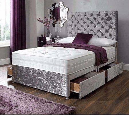 Premier 1000 Pocket Divan Bed Set Chesterfield Headboard